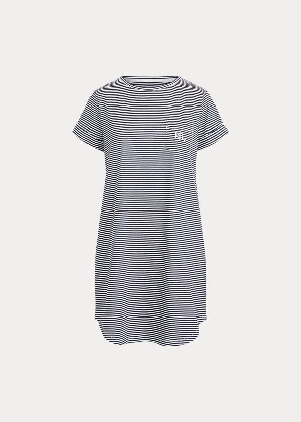 Women's Ralph Lauren Striped Cotton-Blend Sleep Tee | 439207WKU